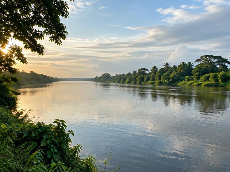 Río al amanecer