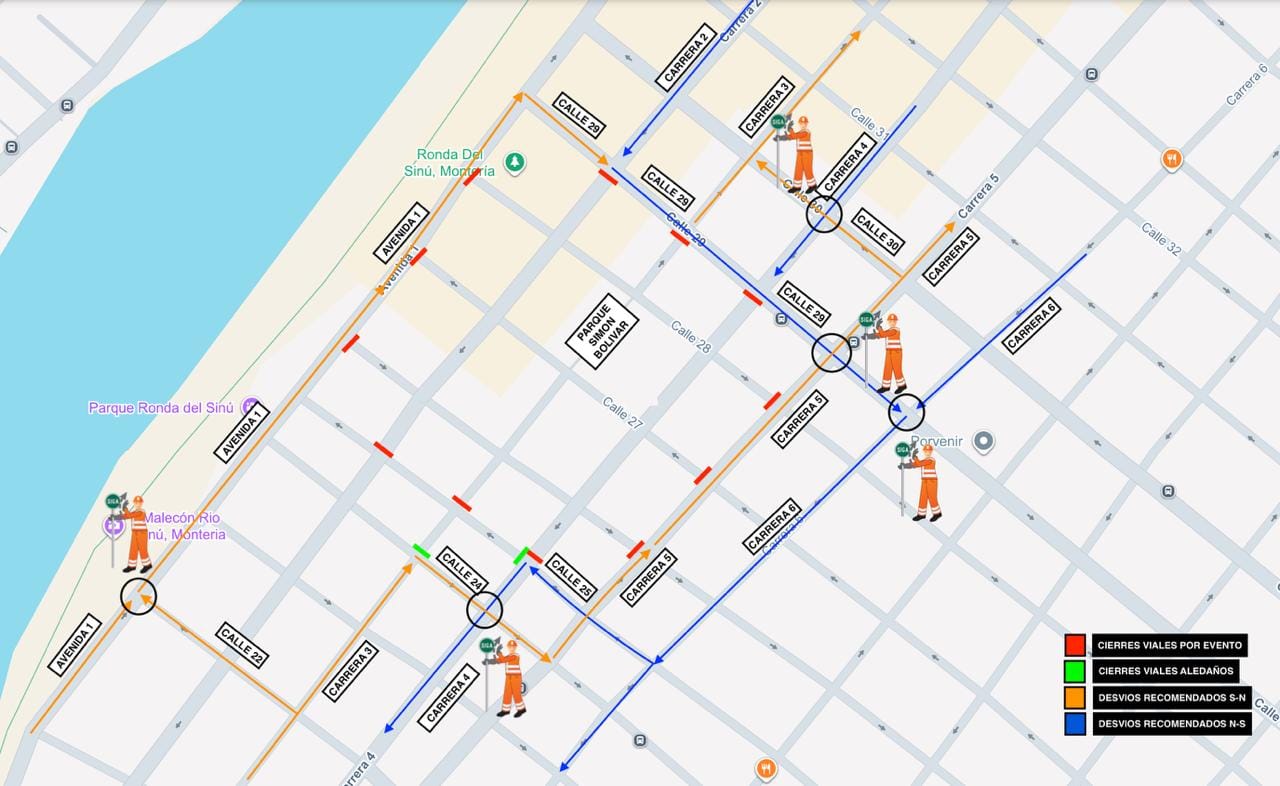 Cierres viales por ceremonia de clausura de los VII Juegos Deportivos Escolares Centroamericanos y del Caribe 2025