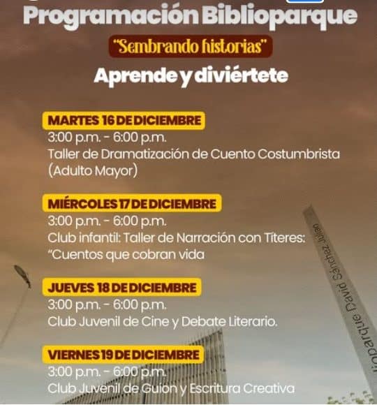 programación del Biblioparque