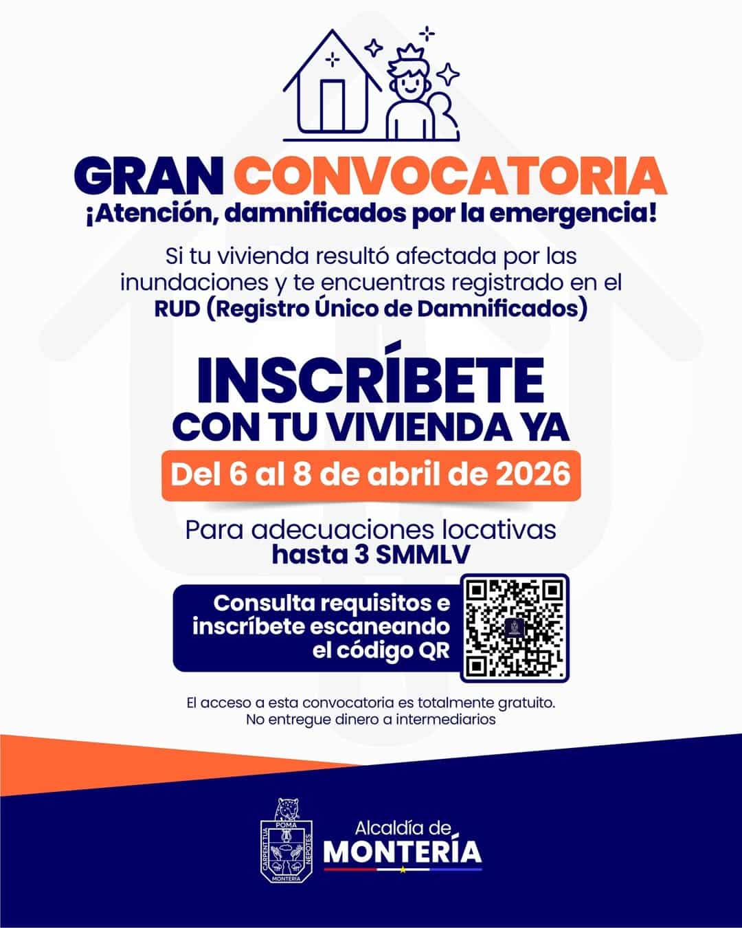 convocatoria para familias afectadas por inundaciones