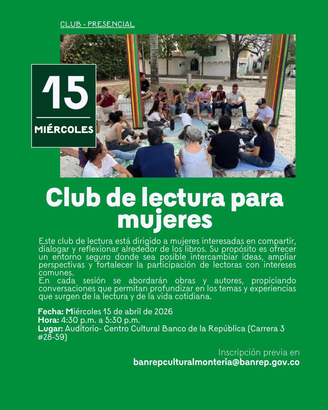 programación en el Centro Cultural del Banco de la República en Montería