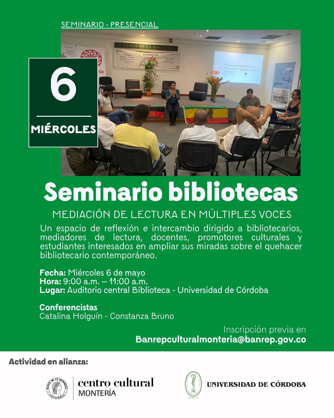 Programación en el Centro Cultural del Banco de la República en Montería