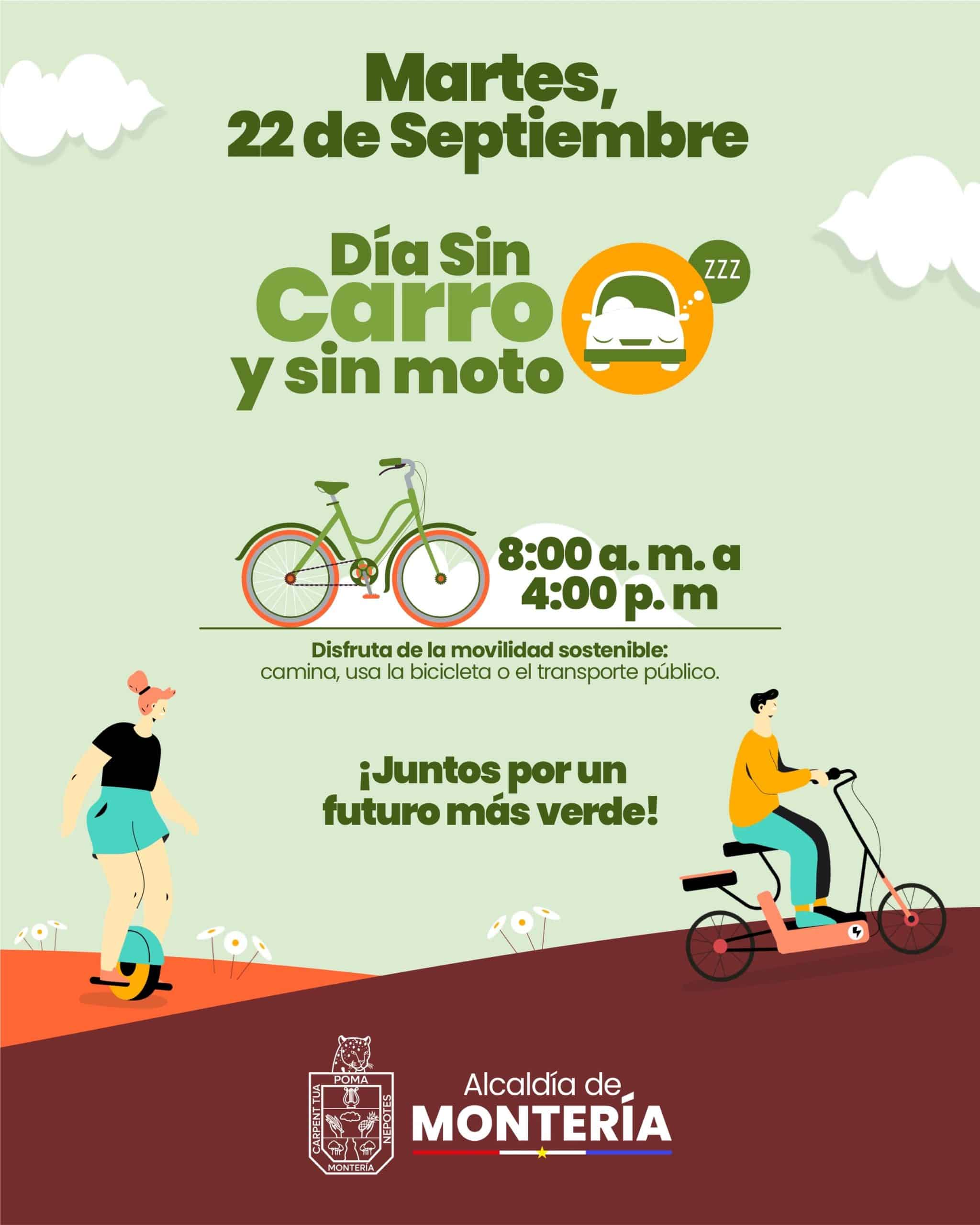 Montería vivirá una jornada del Día sin Carro y sin Moto